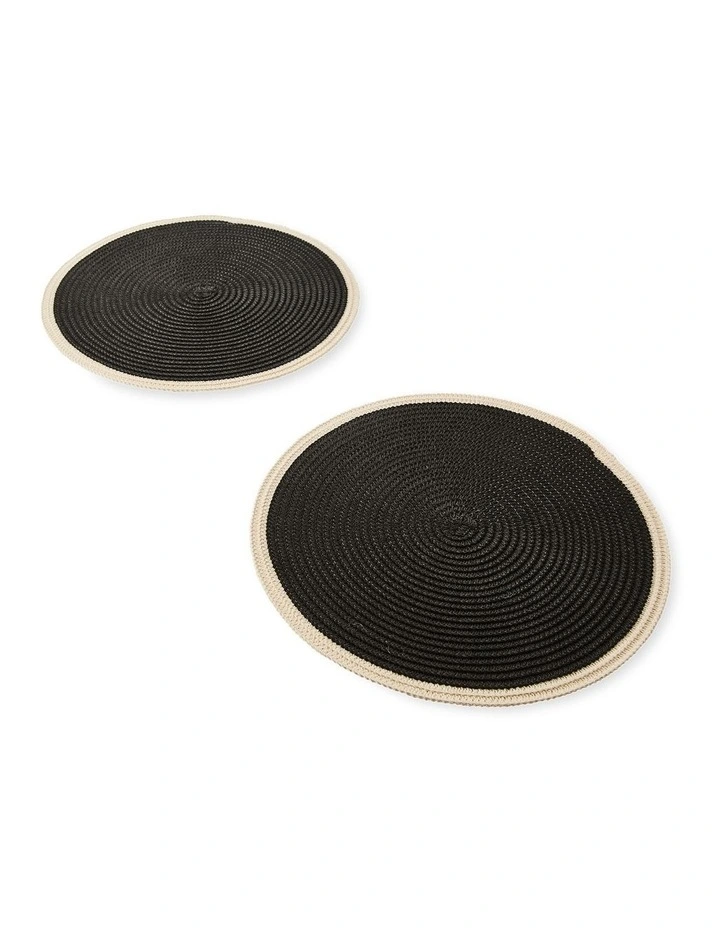 salt&pepper Taylor Square Placemat 38cm Set of 2 in Black image 2