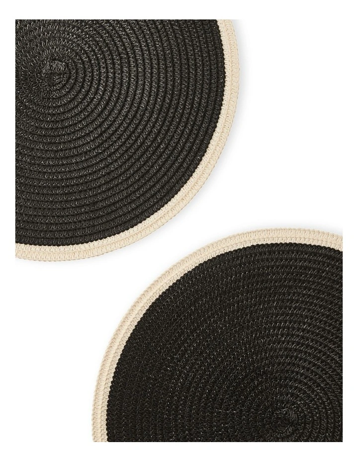 salt&pepper Taylor Square Placemat 38cm Set of 2 in Black image 3