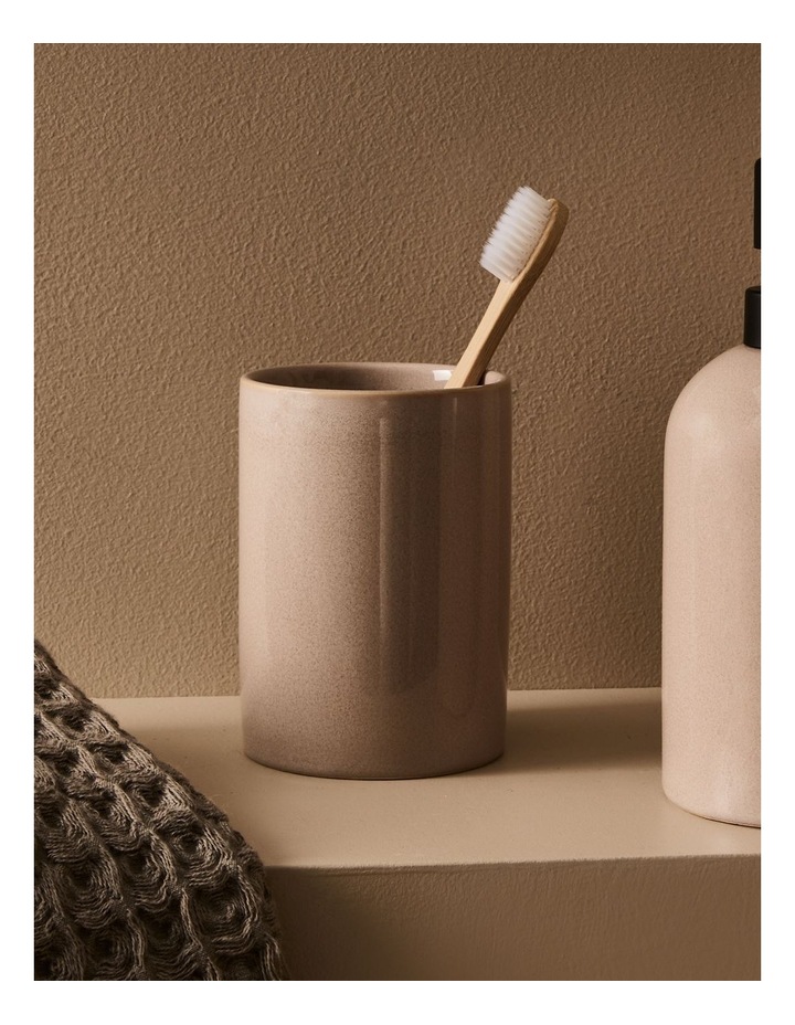 salt&pepper Tide Bathroom Tumbler 10 x 8cm in Mushroom image 2