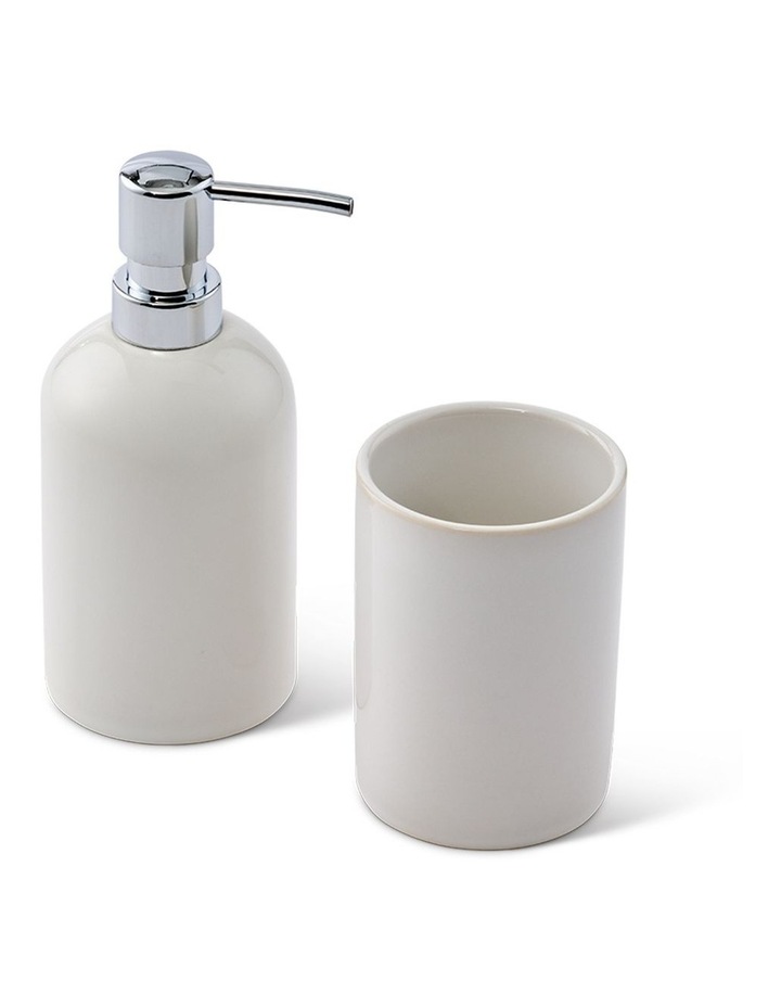 salt&pepper Tide Soap Dispenser & Tumbler Set in White image 4