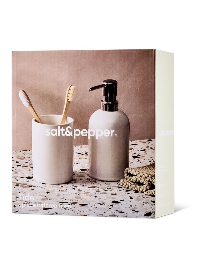 salt&pepper Tide Soap Dispenser & Tumbler Set in White image 7