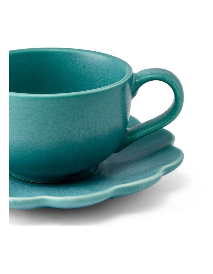 salt&pepper Leif 4 Piece Teacup & Saucer Set 240mL in Organza & Moss image 4