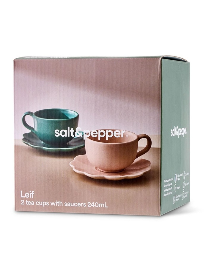 salt&pepper Leif 4 Piece Teacup & Saucer Set 240mL in Organza & Moss image 7