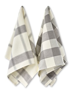 salt&pepper Check 2 Piece Tea Towel Set in Charcoal