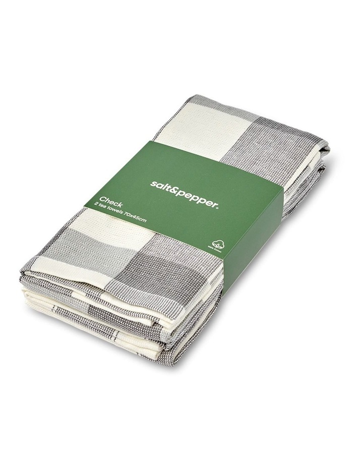 salt&pepper Check 2 Piece Tea Towel Set in Charcoal image 4