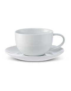 salt&pepper Coupe Teacup & Saucer 250mL in White