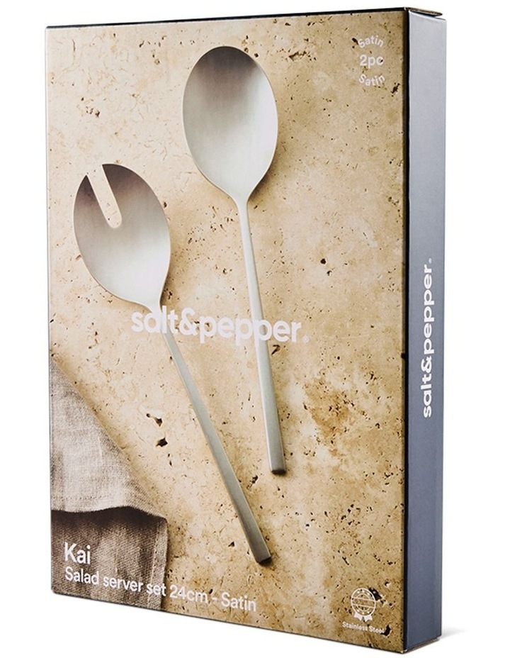 salt&pepper Kai 2 Piece Salad Server Set in Silver Satin image 4