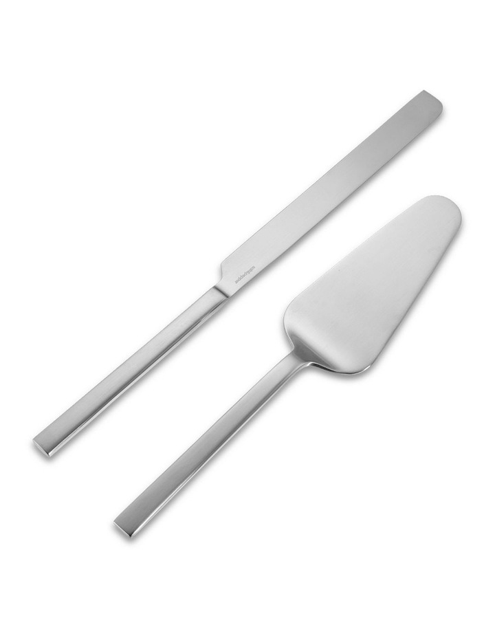 salt&pepper Kai 2 Piece Cake Server Set in Silver Satin image 1