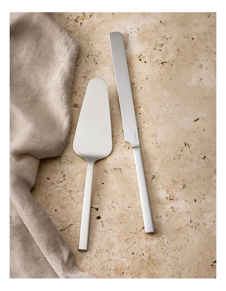 salt&pepper Kai 2 Piece Cake Server Set in Silver Satin image 2