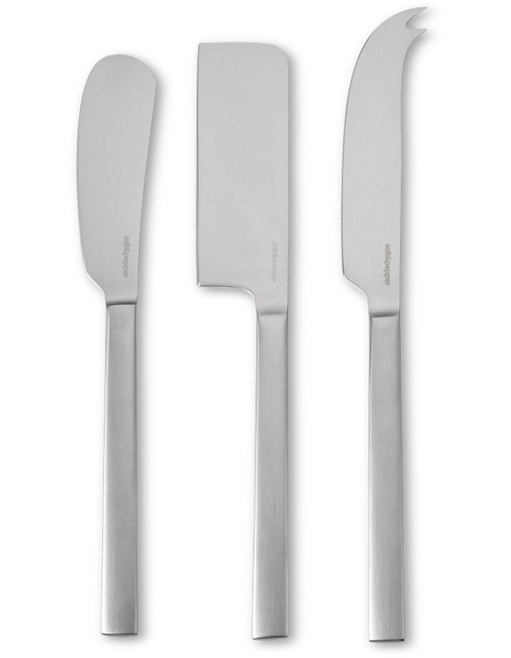 salt&pepper Kai 3 Piece Cheese Knife Set in Silver Satin image 1