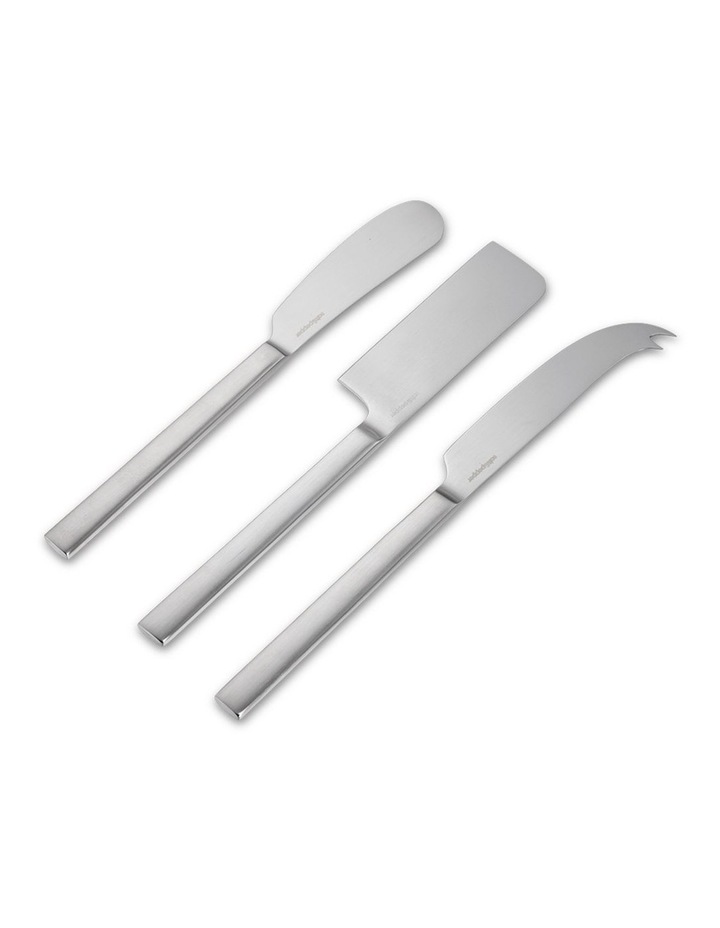 salt&pepper Kai 3 Piece Cheese Knife Set in Silver Satin image 3