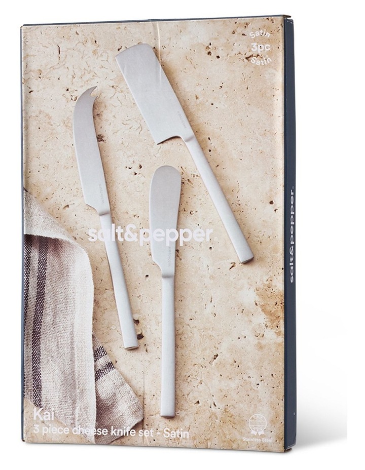 salt&pepper Kai 3 Piece Cheese Knife Set in Silver Satin image 5