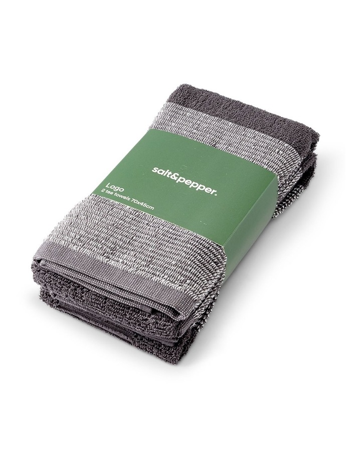 salt&pepper Logo 2 Piece Tea Towel Set in Charcoal image 4