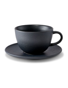 salt&pepper Milan Teacup & Saucer 280mL in Charcoal
