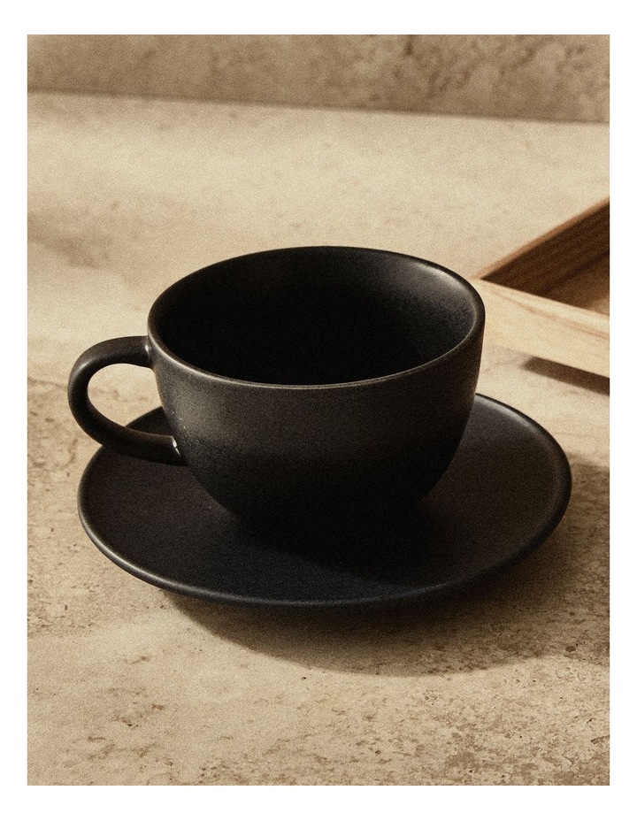 salt&pepper Milan Teacup & Saucer 280mL in Charcoal image 2