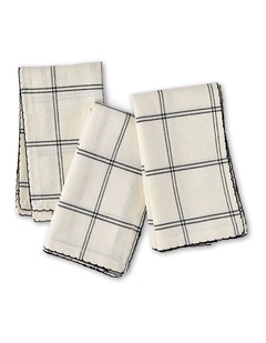 salt&pepper Taylor 4 Piece Napkin Set 45 x 45cm in Black & White