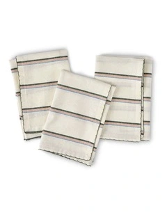salt&pepper Taylor 4 Piece Napkin Set 45x45cm in Multi Stripe