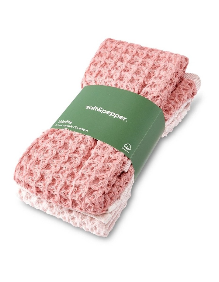 salt&pepper 2 Piece Waffle Tea Towel Set in Rose Dust image 4