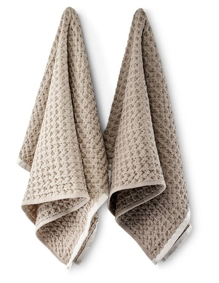 salt&pepper 2 Piece Waffle Tea Towel Set in Taupe image 1