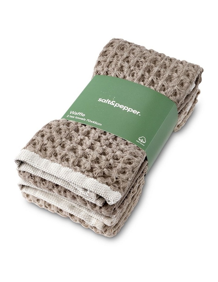 salt&pepper 2 Piece Waffle Tea Towel Set in Taupe image 4