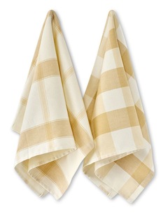 salt&pepper Check 2 Piece Tea Towel Set in Saffron