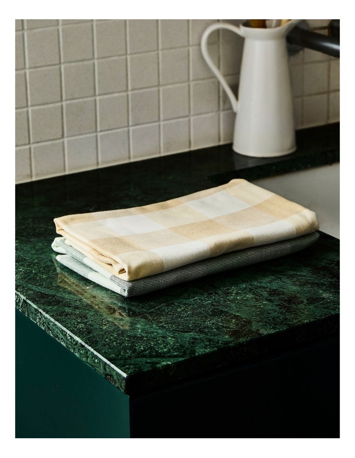 salt&pepper Check 2 Piece Tea Towel Set in Saffron image 2
