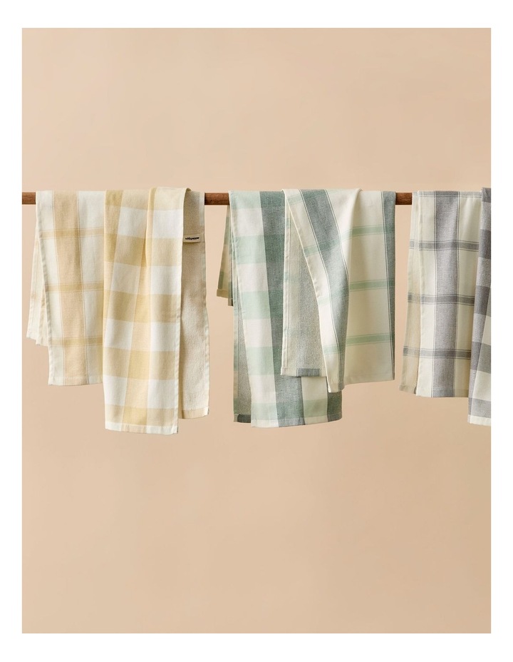 salt&pepper Check 2 Piece Tea Towel Set in Saffron image 5