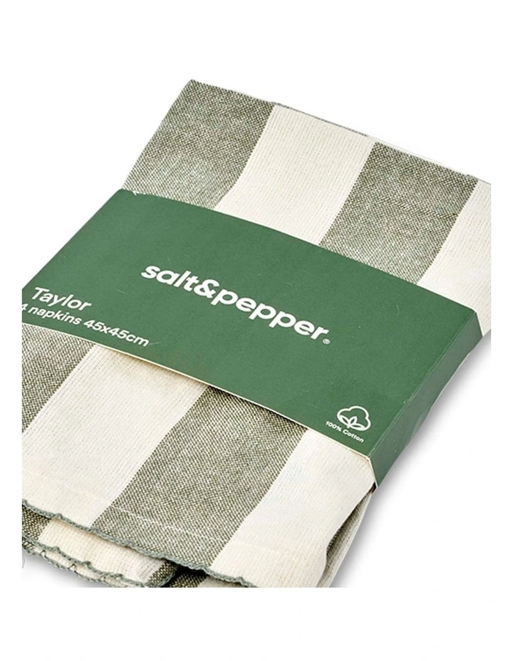 salt&pepper Taylor 4 Piece Napkin Set 45 x 45cm in Faded Gum image 5