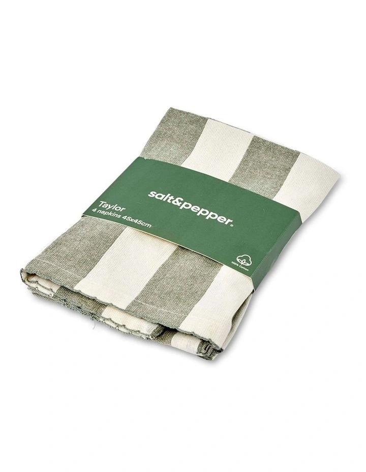 salt&pepper Taylor 4 Piece Napkin Set 45 x 45cm in Faded Gum image 6