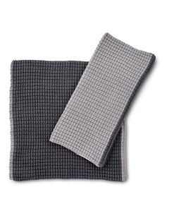 salt&pepper 2 Piece Knitted Washcloth Set in Charcoal