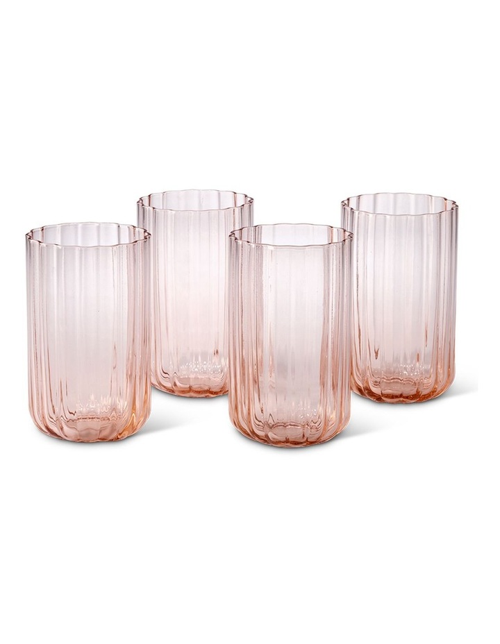 salt&pepper Leif 4 Piece Highball Glass Set 450mL in Rose Dust image 1