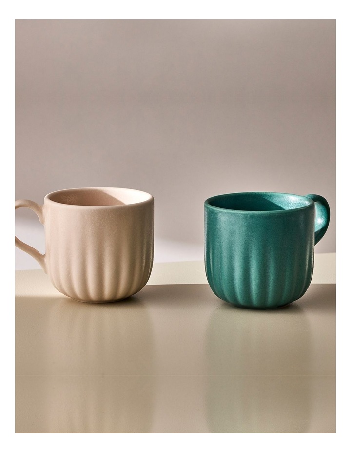 salt&pepper Leif 2 Piece Mug Set 430mL in Organza & Moss image 2