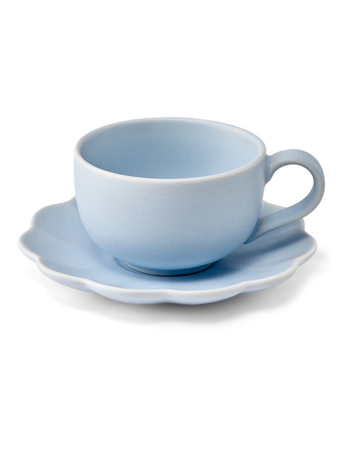 salt&pepper Leif 4 Piece Teacup & Saucer Set 240mL in Cornflower & Bloom image 3