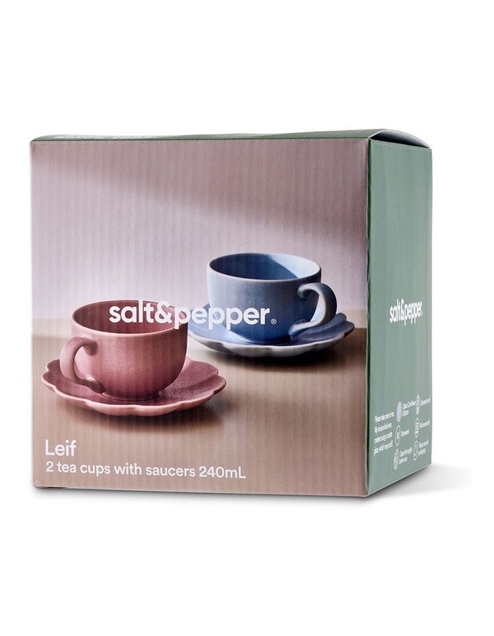 salt&pepper Leif 4 Piece Teacup & Saucer Set 240mL in Cornflower & Bloom image 7