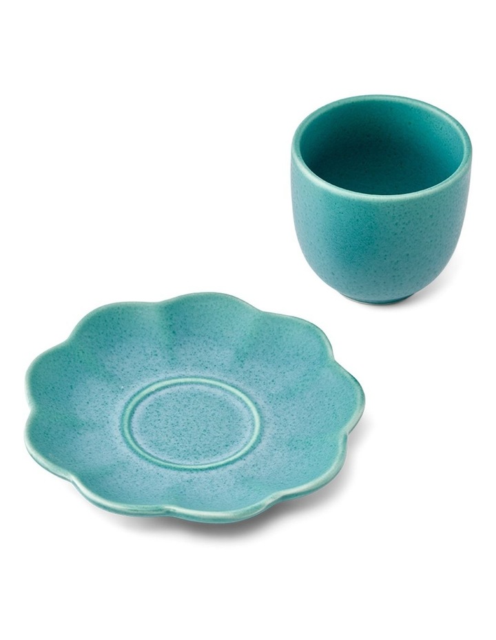 salt&pepper Leif 4 Piece Espresso Cup & Saucer Set 110mL in Organza & Moss image 3