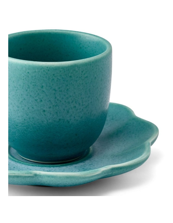 salt&pepper Leif 4 Piece Espresso Cup & Saucer Set 110mL in Organza & Moss image 5