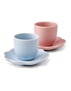 salt&pepper Leif 4 Piece Espresso Cup & Saucer Set 110mL in Cornflower & Bloom