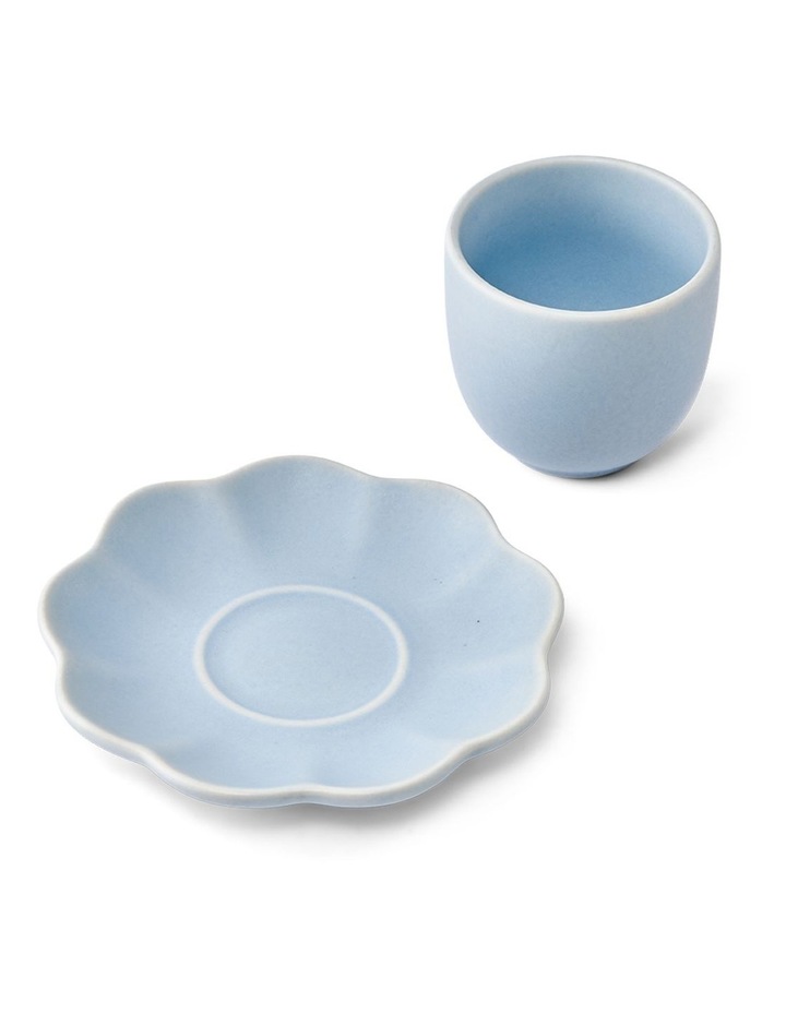 salt&pepper Leif 4 Piece Espresso Cup & Saucer Set 110mL in Cornflower & Bloom image 4