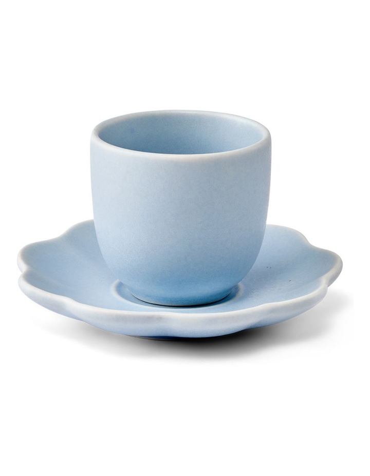 salt&pepper Leif 4 Piece Espresso Cup & Saucer Set 110mL in Cornflower & Bloom image 5