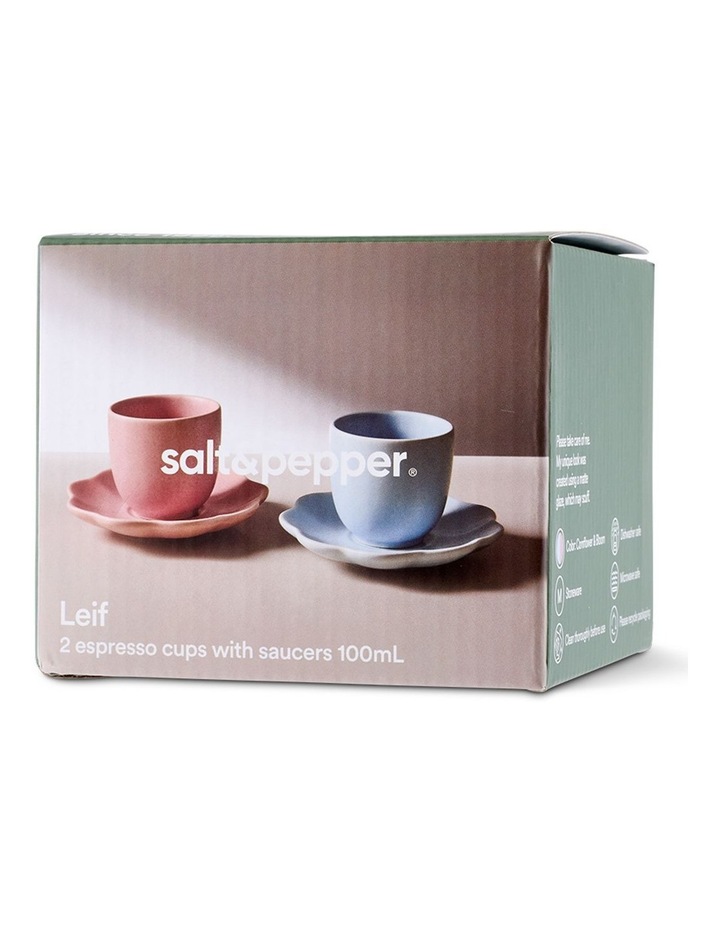salt&pepper Leif 4 Piece Espresso Cup & Saucer Set 110mL in Cornflower & Bloom image 7