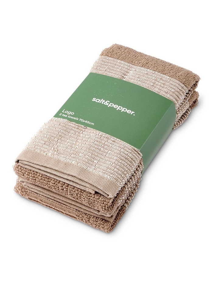 salt&pepper Logo 2 Piece Tea Towel Set in Taupe image 4