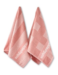salt&pepper Logo 2 Piece Tea Towel Set in Rose Dust