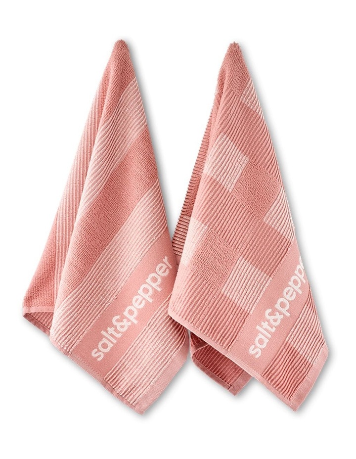 salt&pepper Logo 2 Piece Tea Towel Set in Rose Dust image 1