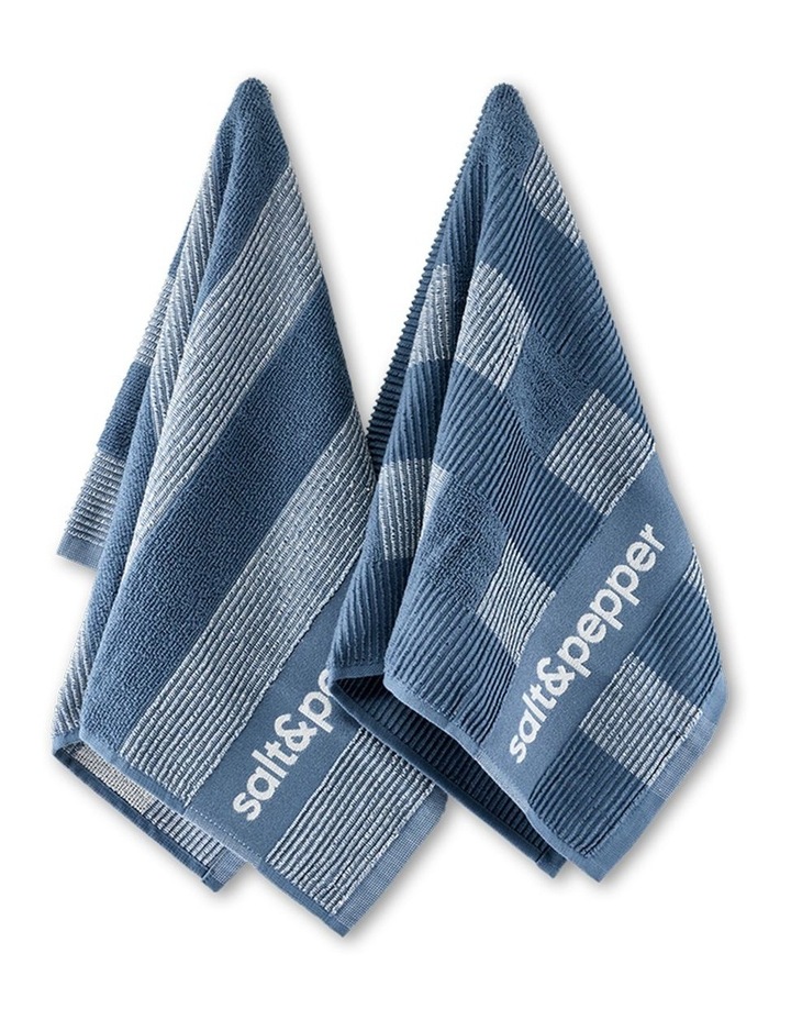 salt&pepper Logo 2 Piece Tea Towel Set in Marine image 1