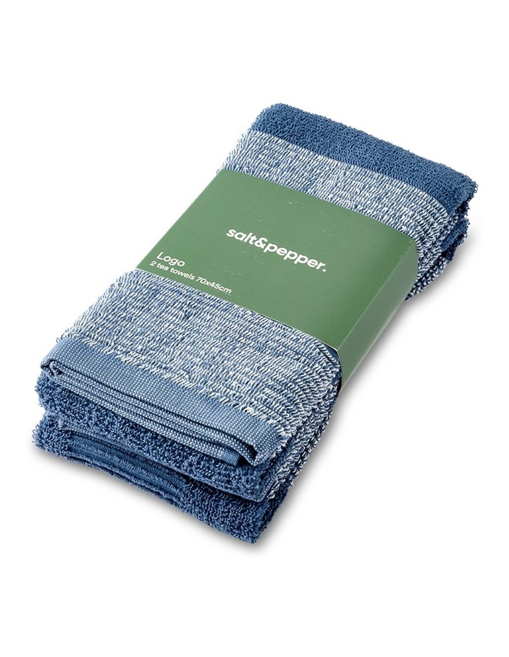 salt&pepper Logo 2 Piece Tea Towel Set in Marine image 4