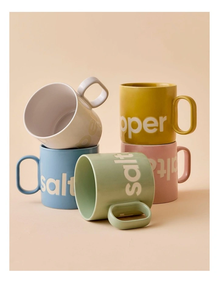 salt&pepper Logo Mug 400mL in Faded Gum image 6