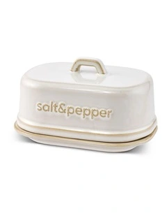 salt&pepper Noa Butter Dish 18 x 12 x 10cm in White
