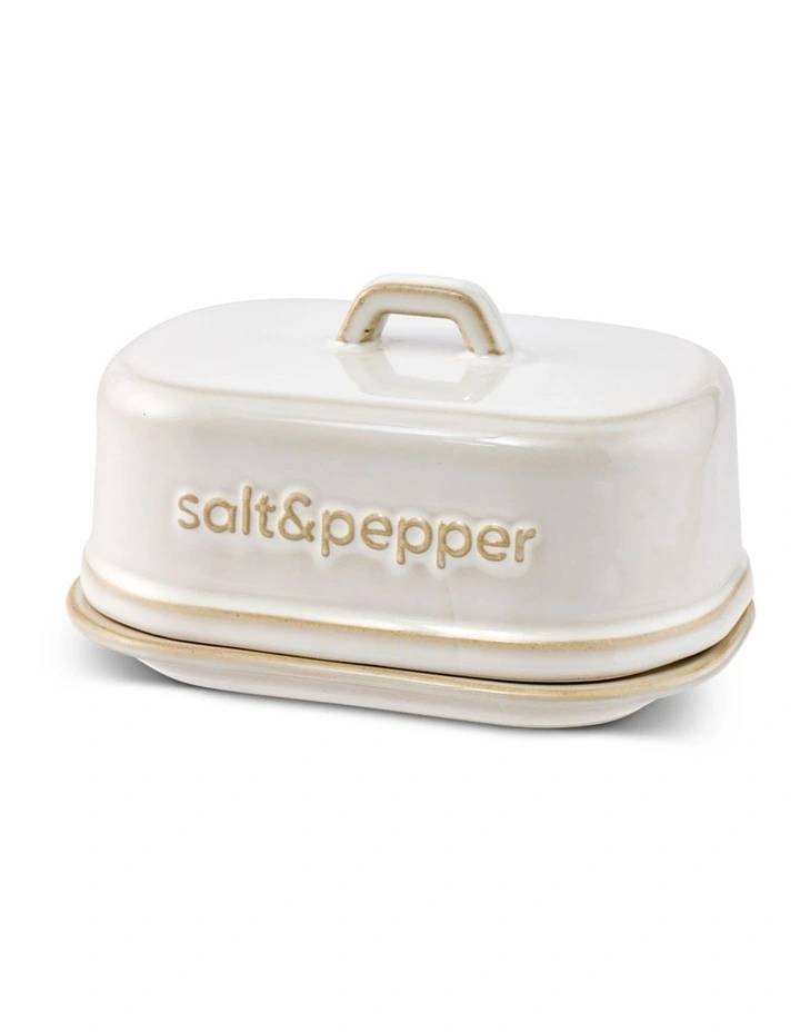 salt&pepper Noa Butter Dish 18 x 12 x 10cm in White image 1