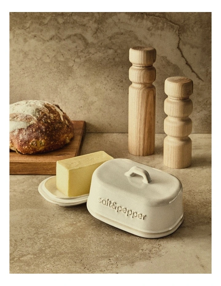 salt&pepper Noa Butter Dish 18 x 12 x 10cm in White image 4