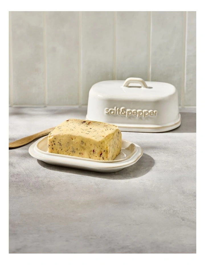 salt&pepper Noa Butter Dish 18 x 12 x 10cm in White image 5